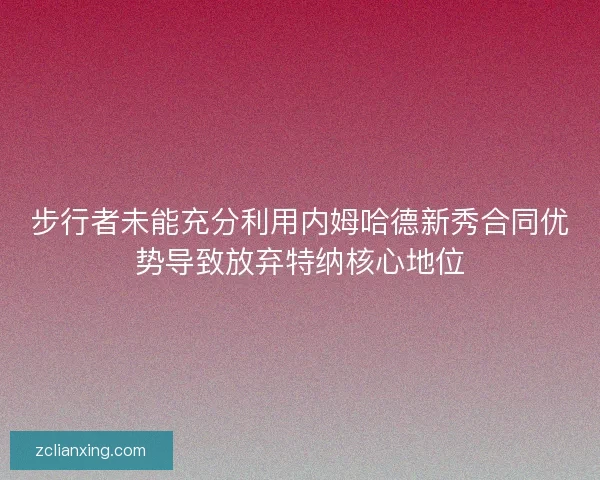 步行者未能充分利用内姆哈德新秀合同优势导致放弃特纳核心地位